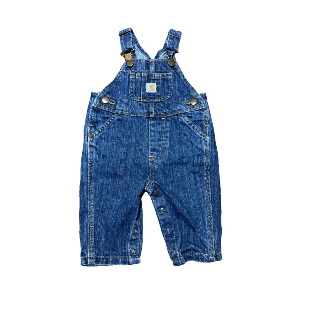 Carhartt Denim Overalls Child's Size 3 Month Sanforized Master Cloth